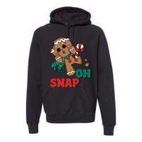 Oh Snap Gingerbread Man Funny Christmas Xmas Premium Hoodie