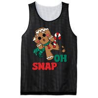 Oh Snap Gingerbread Man Funny Christmas Xmas Mesh Reversible Basketball Jersey Tank