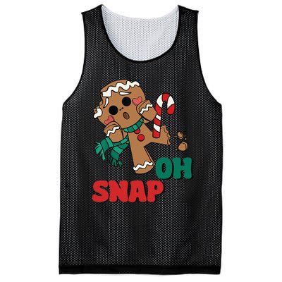 Oh Snap Gingerbread Man Funny Christmas Xmas Mesh Reversible Basketball Jersey Tank