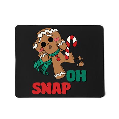 Oh Snap Gingerbread Man Funny Christmas Xmas Mousepad