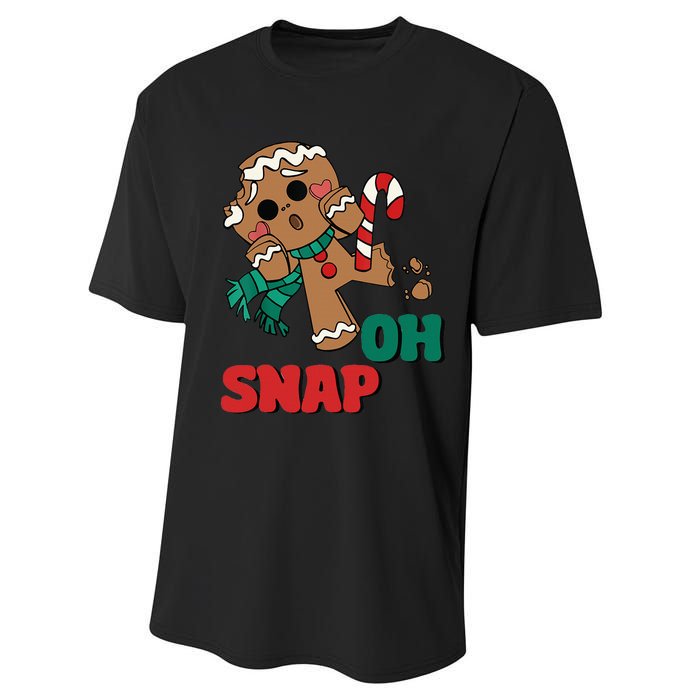 Oh Snap Gingerbread Man Funny Christmas Xmas Performance Sprint T-Shirt