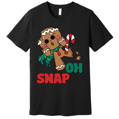 Oh Snap Gingerbread Man Funny Christmas Xmas Premium T-Shirt