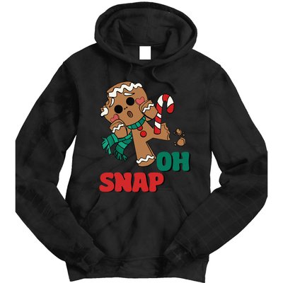 Oh Snap Gingerbread Man Funny Christmas Xmas Tie Dye Hoodie