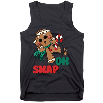 Oh Snap Gingerbread Man Funny Christmas Xmas Tank Top