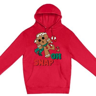 Oh Snap Gingerbread Man Funny Christmas Xmas Premium Pullover Hoodie