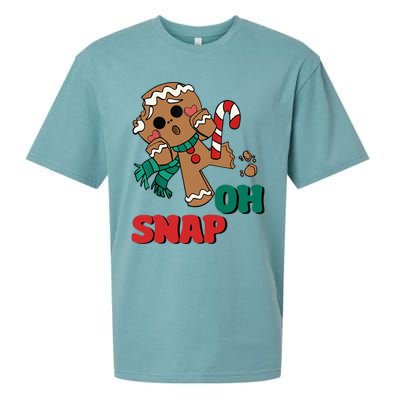 Oh Snap Gingerbread Man Funny Christmas Xmas Sueded Cloud Jersey T-Shirt