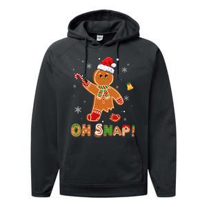 Oh Snap Gingerbread Christmas holiday  Performance Fleece Hoodie