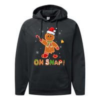 Oh Snap Gingerbread Christmas holiday  Performance Fleece Hoodie