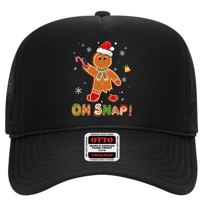 Oh Snap Gingerbread Christmas holiday  High Crown Mesh Back Trucker Hat