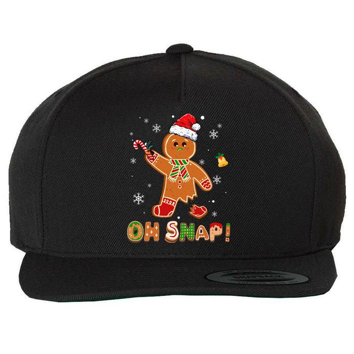 Oh Snap Gingerbread Christmas holiday  Wool Snapback Cap