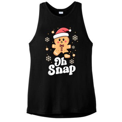 Oh Snap Gingerbread Man Cute Christmas Cookie Baking Team Ladies PosiCharge Tri-Blend Wicking Tank