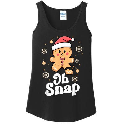 Oh Snap Gingerbread Man Cute Christmas Cookie Baking Team Ladies Essential Tank