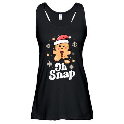 Oh Snap Gingerbread Man Cute Christmas Cookie Baking Team Ladies Essential Flowy Tank