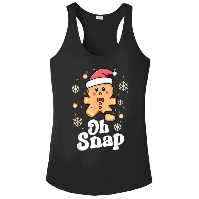 Oh Snap Gingerbread Man Cute Christmas Cookie Baking Team Ladies PosiCharge Competitor Racerback Tank