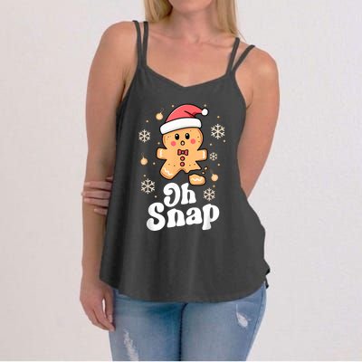 Oh Snap Gingerbread Man Cute Christmas Cookie Baking Team Women's Strappy Tank