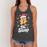 Oh Snap Gingerbread Man Cute Christmas Cookie Baking Team Women's Knotted Racerback Tank