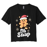 Oh Snap Gingerbread Man Cute Christmas Cookie Baking Team Women's Crop Top Tee