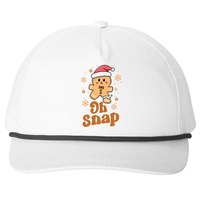 Oh Snap Gingerbread Man Cute Christmas Cookie Baking Team Gift Snapback Five-Panel Rope Hat