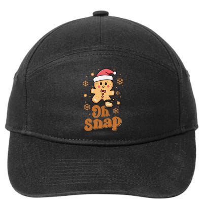 Oh Snap Gingerbread Man Cute Christmas Cookie Baking Team Gift 7-Panel Snapback Hat