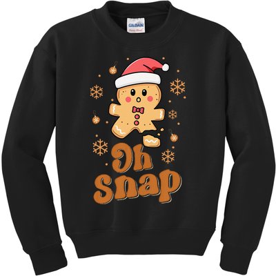 Oh Snap Gingerbread Man Cute Christmas Cookie Baking Team Gift Kids Sweatshirt