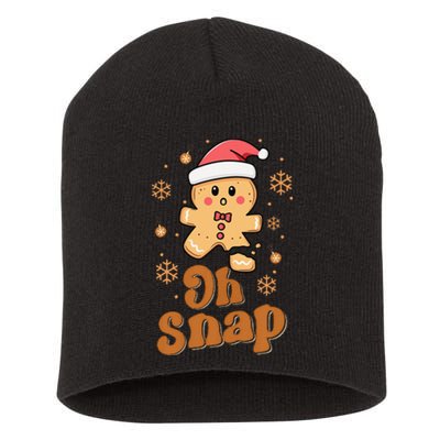 Oh Snap Gingerbread Man Cute Christmas Cookie Baking Team Gift Short Acrylic Beanie