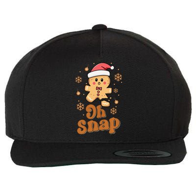 Oh Snap Gingerbread Man Cute Christmas Cookie Baking Team Gift Wool Snapback Cap