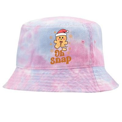 Oh Snap Gingerbread Man Cute Christmas Cookie Baking Team Gift Tie-Dyed Bucket Hat