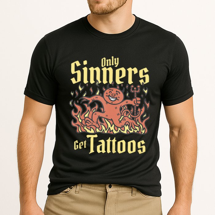 Only Sinners Get Tattoos Cooling Performance Crew T-Shirt