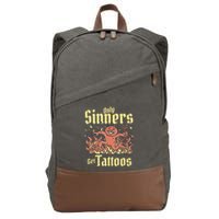 Only Sinners Get Tattoos Cotton Canvas Backpack