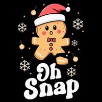 Oh Snap Gingerbread Man Christmas Cookie Baking Team 7-Panel Snapback Hat