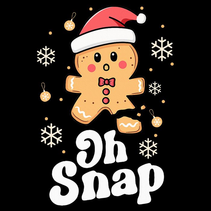 Oh Snap Gingerbread Man Christmas Cookie Baking Team 7-Panel Snapback Hat