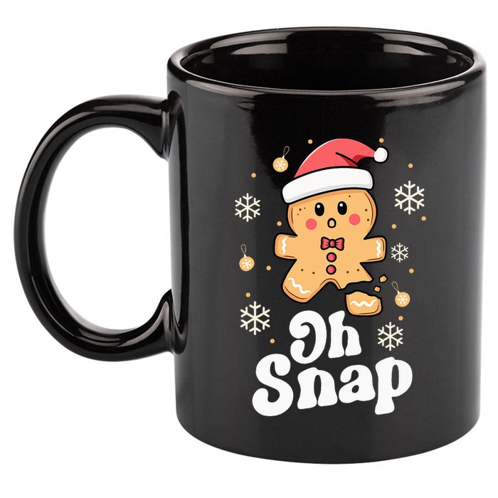 Oh Snap Gingerbread Man Christmas Cookie Baking Team 11oz C Handle Ceramic Mug