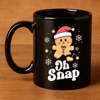 Oh Snap Gingerbread Man Christmas Cookie Baking Team 11oz C Handle Ceramic Mug