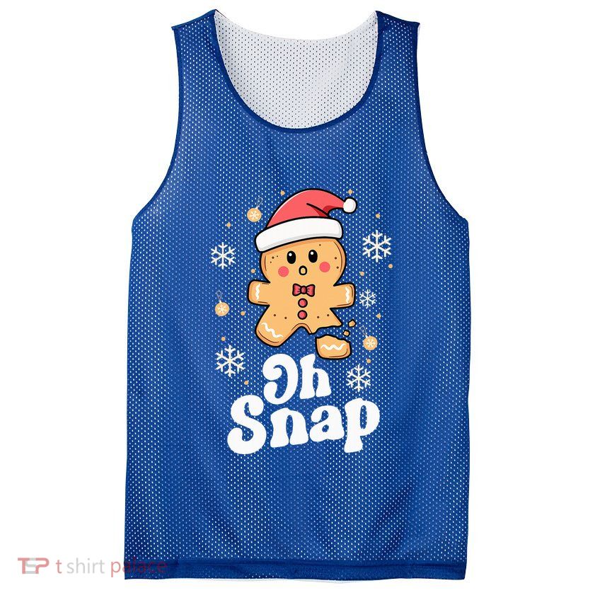 Oh Snap Gingerbread Man Christmas Cookie Baking Team Mesh Reversible Basketball Jersey Tank
