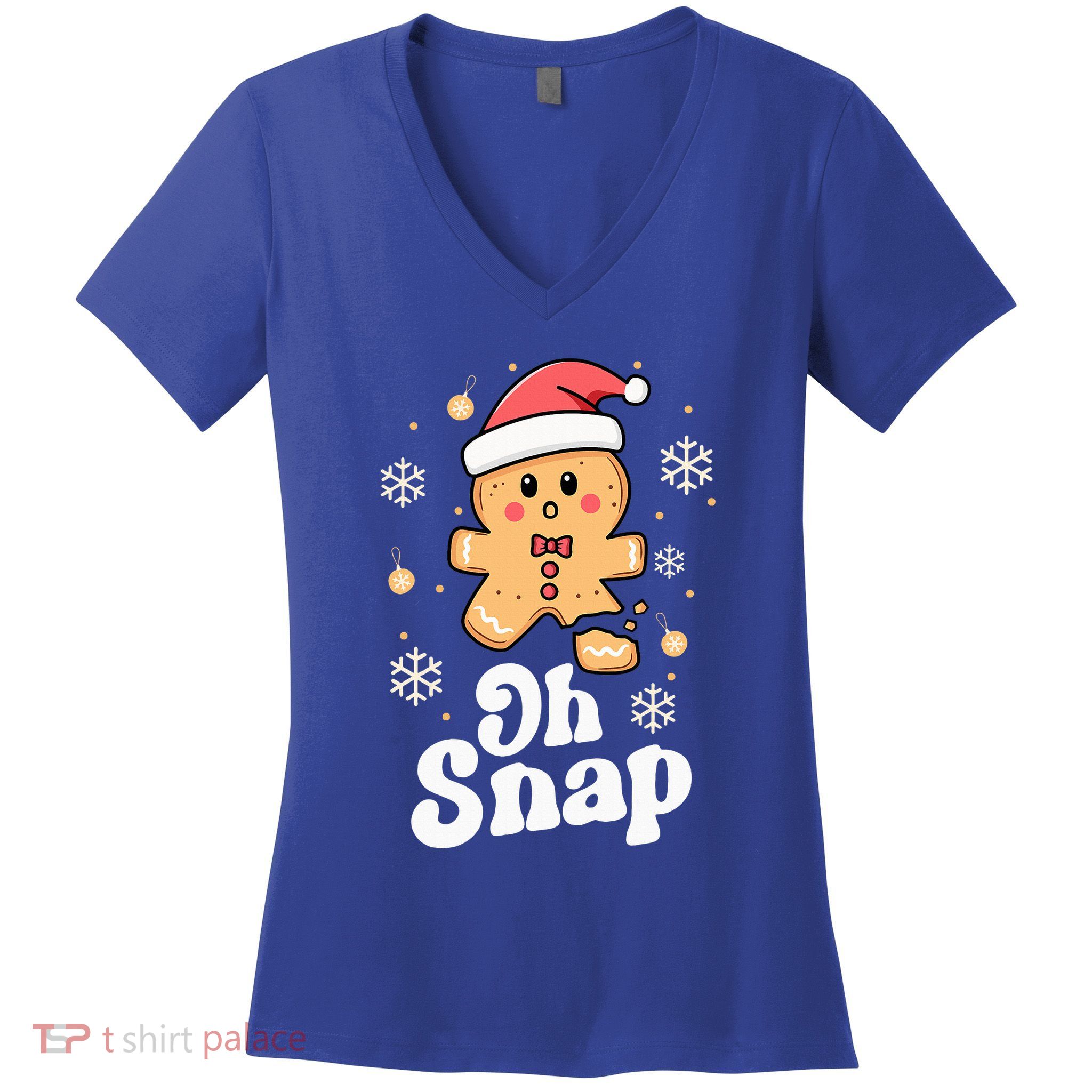 Oh Snap Gingerbread Man Christmas Cookie Baking Team Women's V-Neck T-Shirt