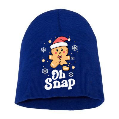 Oh Snap Gingerbread Man Christmas Cookie Baking Team Short Acrylic Beanie