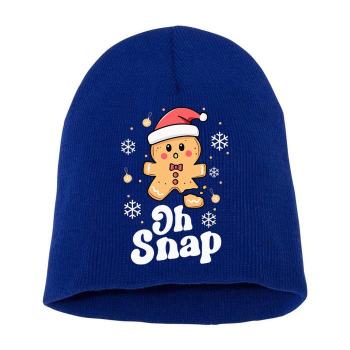 Oh Snap Gingerbread Man Christmas Cookie Baking Team Short Acrylic Beanie