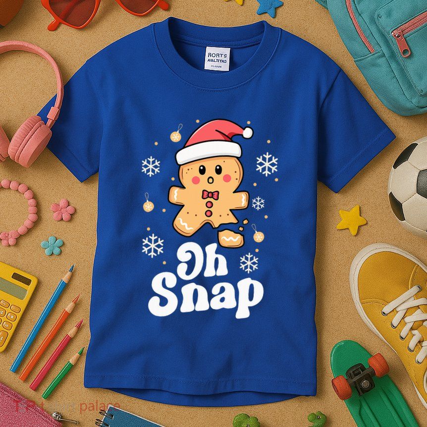 Oh Snap Gingerbread Man Christmas Cookie Baking Team Kids T-Shirt