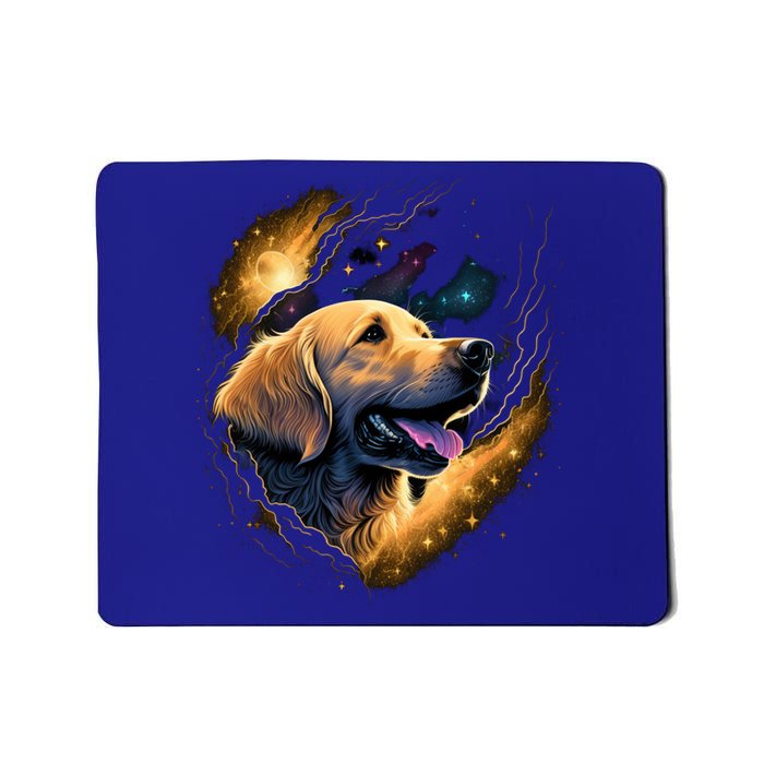 Outer Space Goldie On Galaxy Astronaut Golden Retriever Gift Mousepad