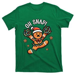 Oh Snap Gingerbreadman Cheerleader Christmas Cheerleading T-Shirt