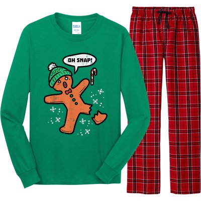 Oh Snap Gingerbread Man Funny Christmas Xmas Long Sleeve Pajama Set