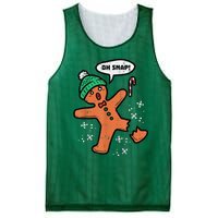 Oh Snap Gingerbread Man Funny Christmas Xmas Mesh Reversible Basketball Jersey Tank