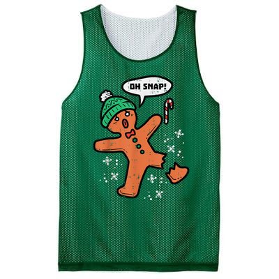 Oh Snap Gingerbread Man Funny Christmas Xmas Mesh Reversible Basketball Jersey Tank