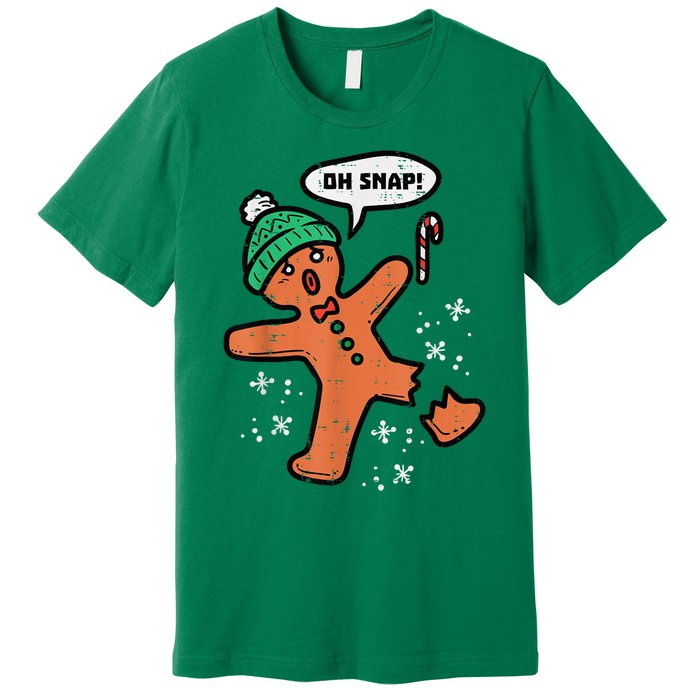 Oh Snap Gingerbread Man Funny Christmas Xmas Premium T-Shirt