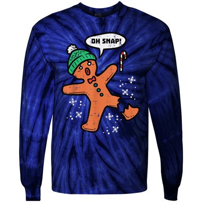 Oh Snap Gingerbread Man Funny Christmas Xmas Tie-Dye Long Sleeve Shirt