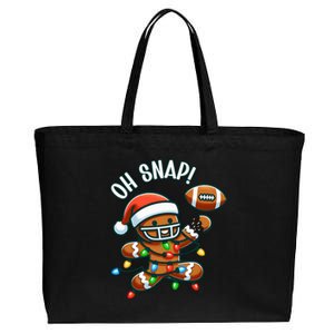 Oh Snap Gingerbreadman Christmas Football Cotton Canvas Jumbo Tote