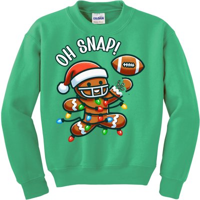 Oh Snap Gingerbreadman Christmas Football Kids Sweatshirt