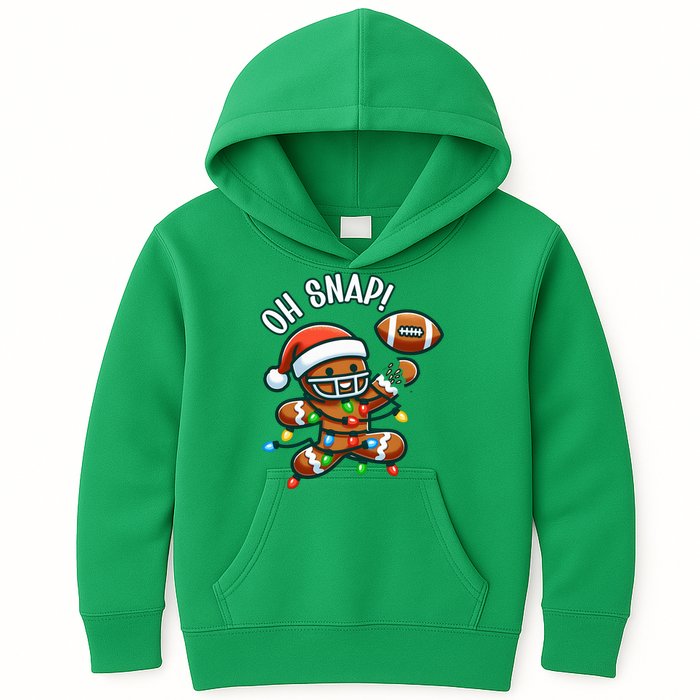 Oh Snap Gingerbreadman Christmas Football Kids Hoodie