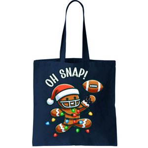 Oh Snap Gingerbreadman Christmas Football Tote Bag