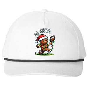 Oh Snap Gingerbreadman Christmas Football Snapback Five-Panel Rope Hat